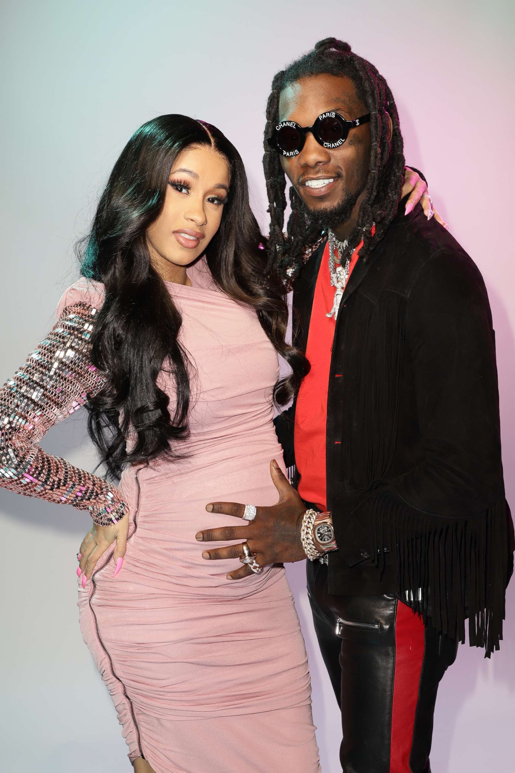 PHOTO: Cardi B and Offset are pictured backstage at the Mandalay Bay Resort and Casino in Las Vegas, April 26, 2018.