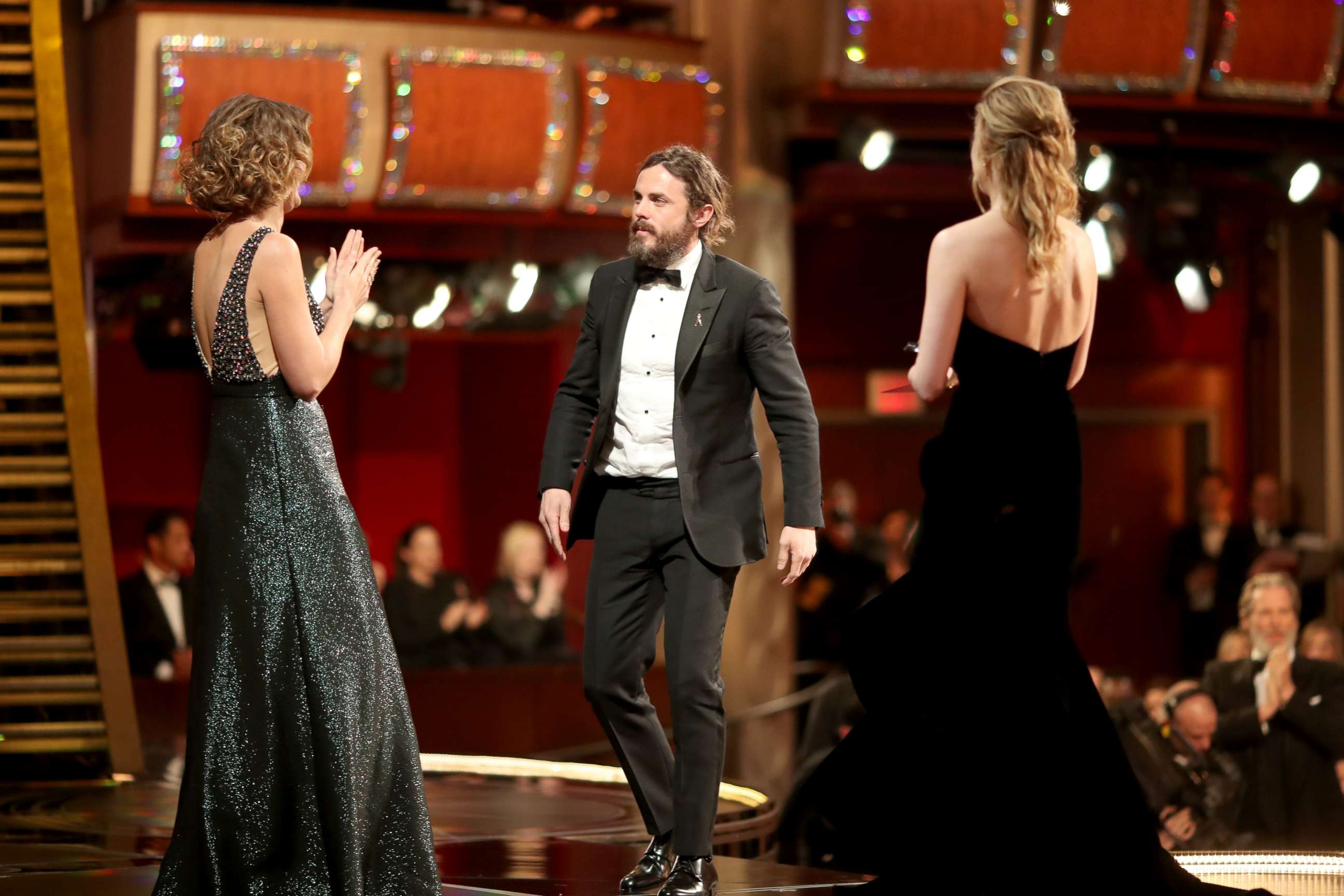 PHOTO: Casey Affleck accepts the Best Actor award for 'Manchester by the Sea' from actor Brie Larson onstage during the 89th Annual Academy Awards at Hollywood and Highland Center on Feb. 26, 2017 in Hollywood, Calif.
