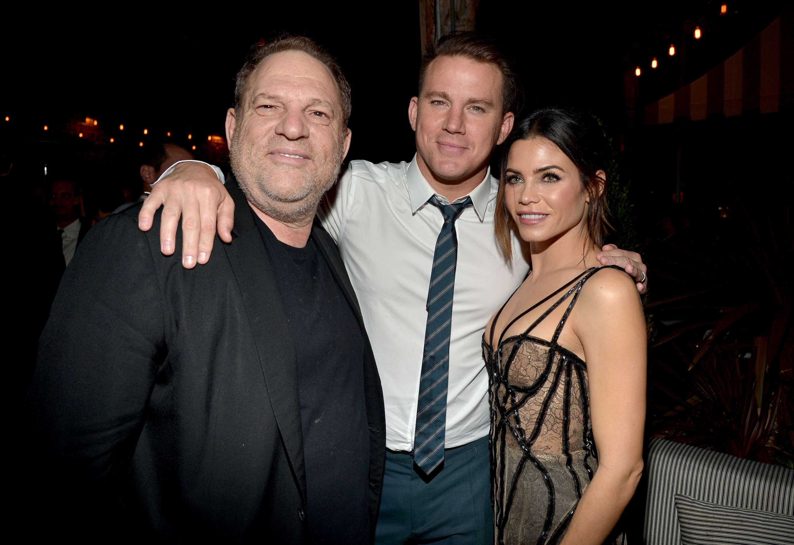 PHOTO: Producer Harvey Weinstein, actors Channing Tatum, and Jenna Dewan attend the world premiere of "The Hateful Eight" presented by The Weinstein Company on Dec. 7, 2015 in Hollywood, Calif.