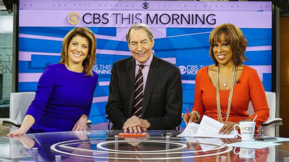 PHOTO: This image released by CBS shows, from left, Norah O'Donnell, Charlie Rose and Gayle King on the set of "CBS This Morning."