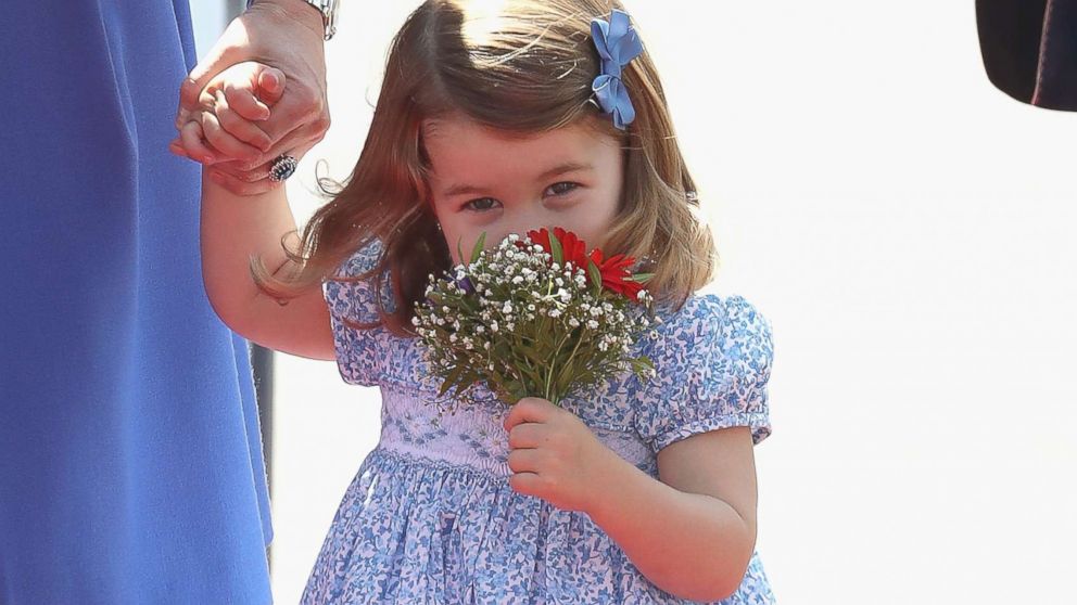 PHOTO: Princess Charlotte of Cambridge arrives at Berlin Tegel Airport during an official visit to Poland and Germany, July 19, 2017, in Berlin.  