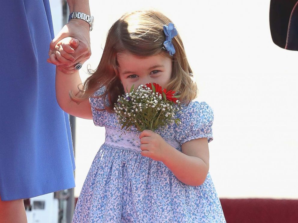 PHOTO: Princess Charlotte of Cambridge arrives at Berlin Tegel Airport during an official visit to Poland and Germany, July 19, 2017, in Berlin.