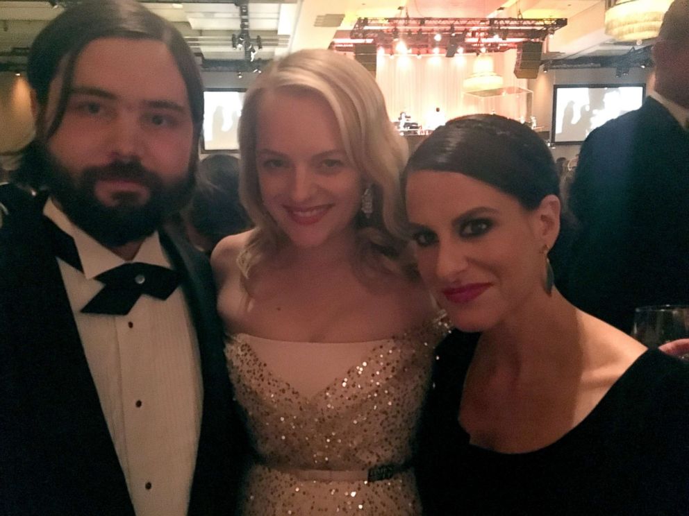 PHOTO: Laura Checkoway, right, with Elisabeth Moss and co-producer Corwin Lamm at the 90th Academy Awards, March 4, 2018.