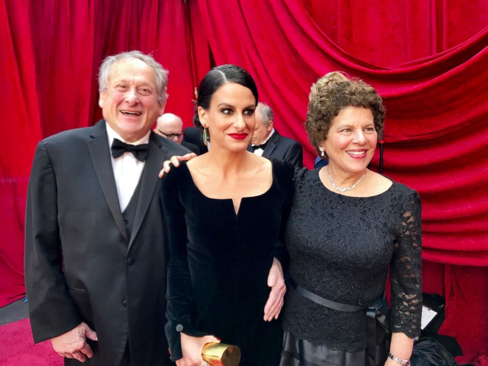 PHOTO: Laura Checkoway with her parents at the 90th Academy Awards, March 4, 2018.