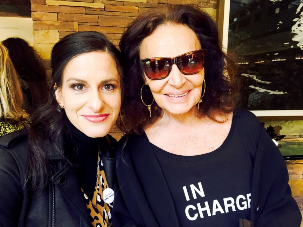 PHOTO: Laura Checkoway with Diane von Furstenberg at a luncheon for female Academy Award nominees.