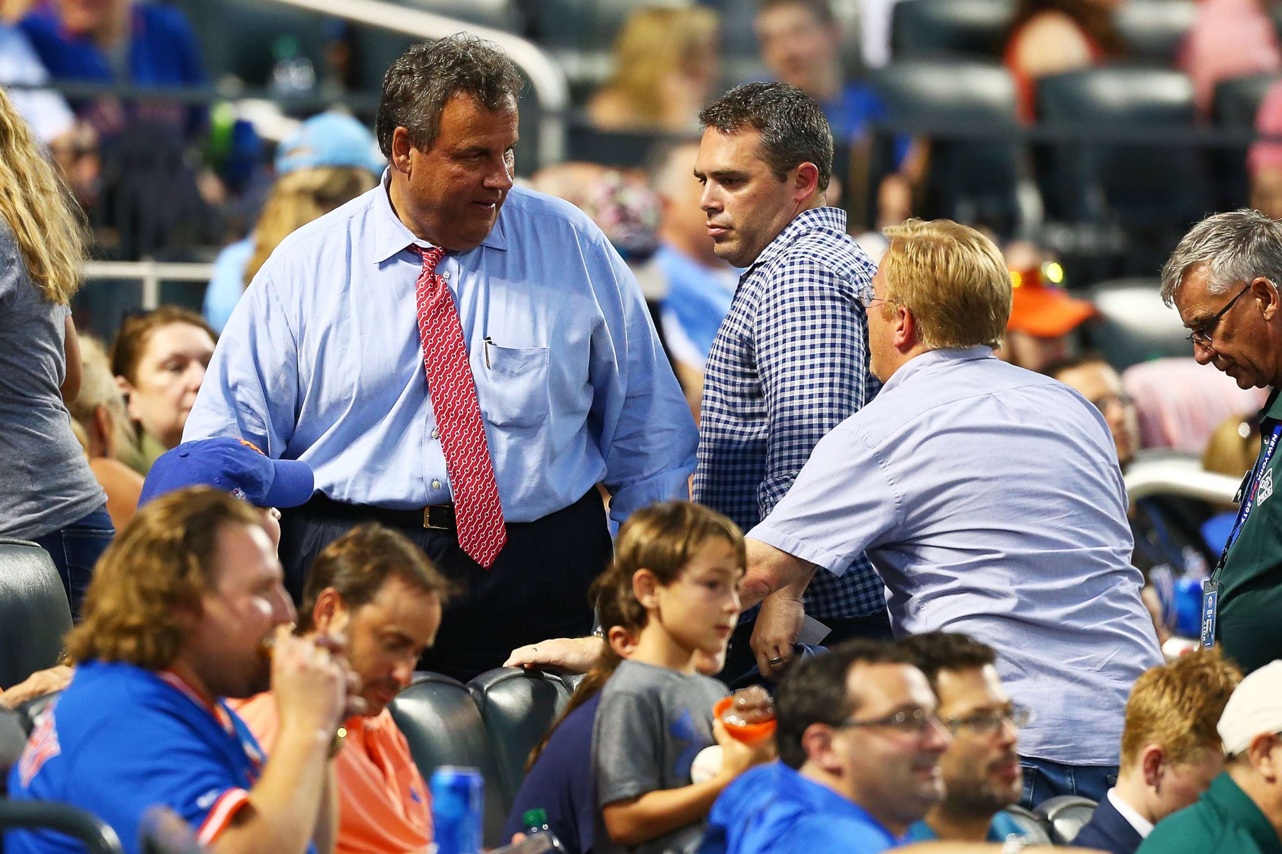 PHOTO: Governor of New Jersey Chris Christie attends the game between the New York Mets and the St. Louis Cardinals at Citi Field, July 18, 2017, Flushing, New York.