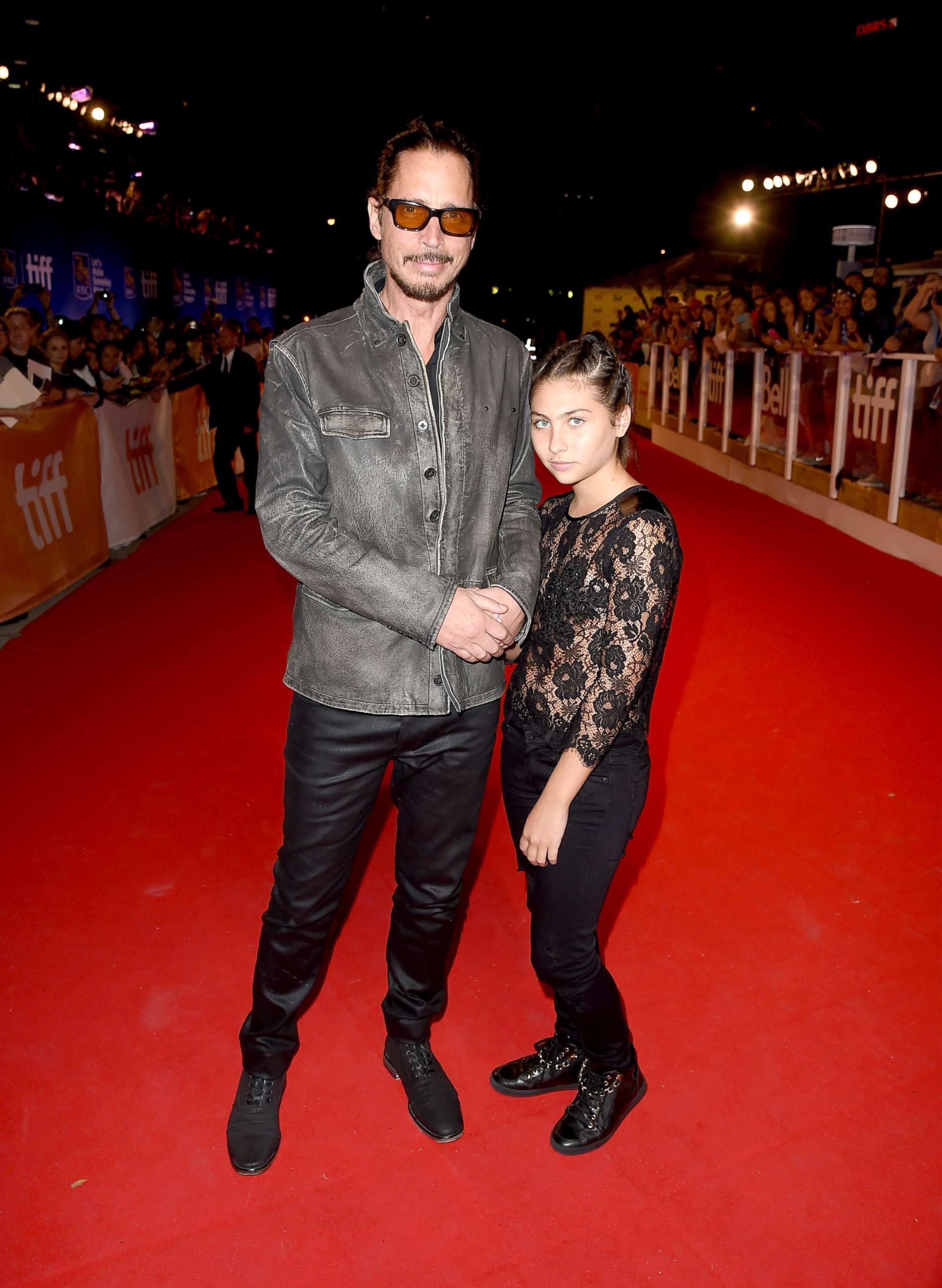 PHOTO: In this file photo, musician Chris Cornell and his daughter, Toni Cornell, attend the "The Promise" premiere during the 2016 Toronto International Film Festival at Roy Thomson Hall, Sept. 11, 2016, in Toronto.