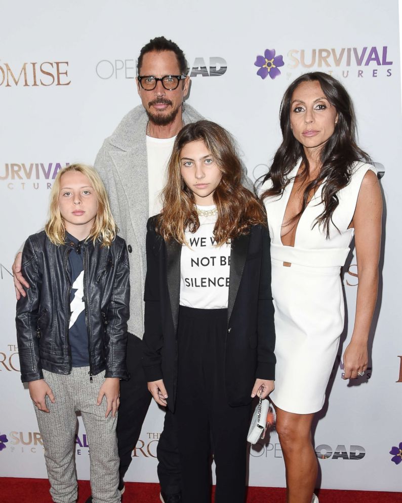 PHOTO: Chris Cornell and family attend the New York Screening of "The Promise" at The Paris Theatre in New York City, April 18, 2017.