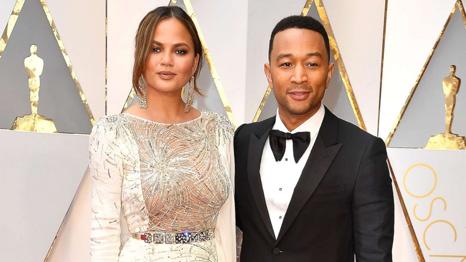 PHOTO: Chrissy Teigen and John Legend arrive at the 89th Annual Academy Awards at Hollywood & Highland Center, Feb. 26, 2017 in Hollywood, Calif.