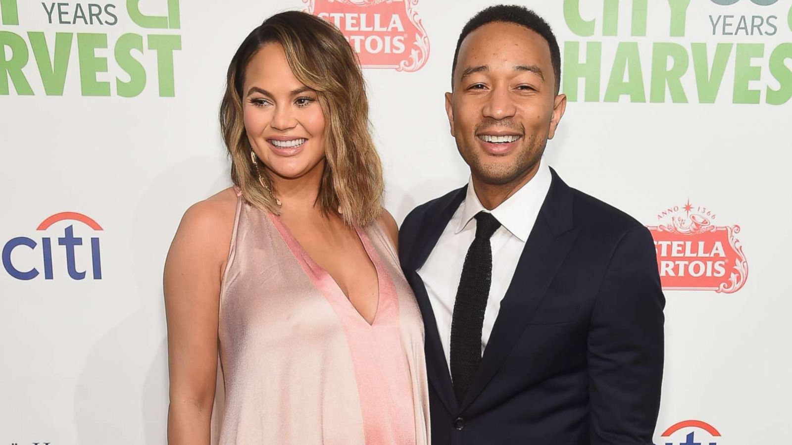 PHOTO: Chrissy Teigen and John Legend attend City Harvest's 35th Anniversary Gala at Cipriani 42nd Street, April 24, 2018, in New York City.