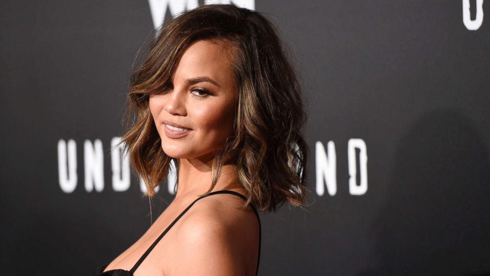 Chrissy Teigen poses at the season two premiere of the television series "Underground" in Los Angeles, Feb. 28, 2017.