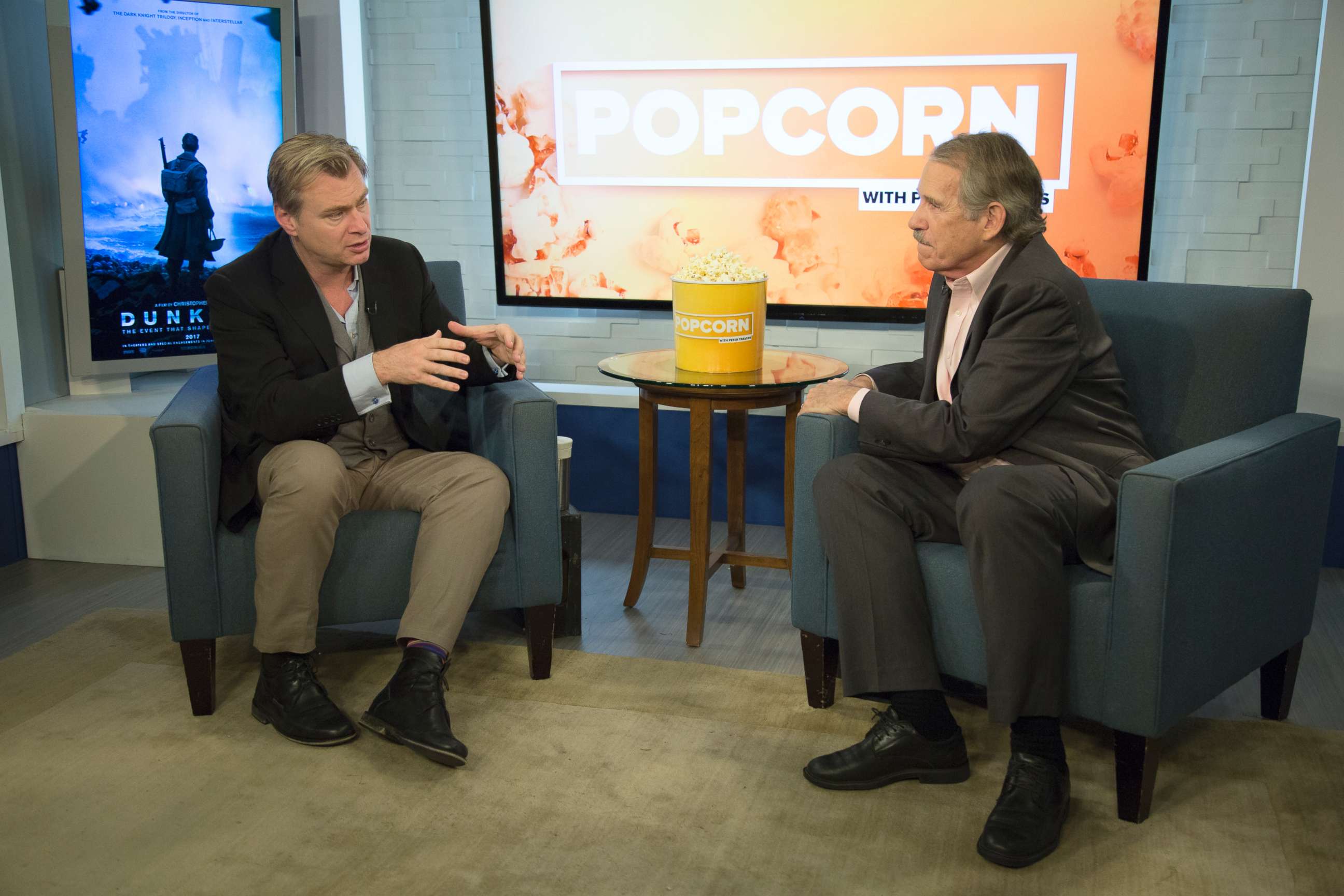 PHOTO: Christopher Nolan appears on "Popcorn with Peter Travers" at ABC News studios, July 19, 2017, in New York City.