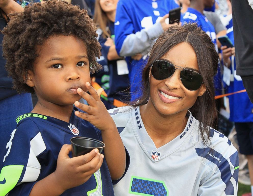 PHOTO: Ciara and her son, Future Zahir, attend the Seattle Seahawks vs. New York Giants game at MetLife Stadium, Oct. 22, 2017 in East Rutherford, New Jersey.