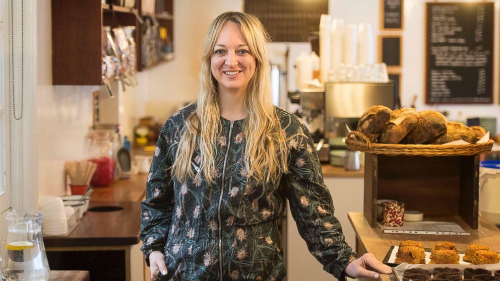 PHOTO: Claire Ptak, owner of Violet Bakery in Hackney, east London, March 20, 2018. Ptak has been chosen to make the cake for the wedding in May for Prince Harry and Meghan Markle. 