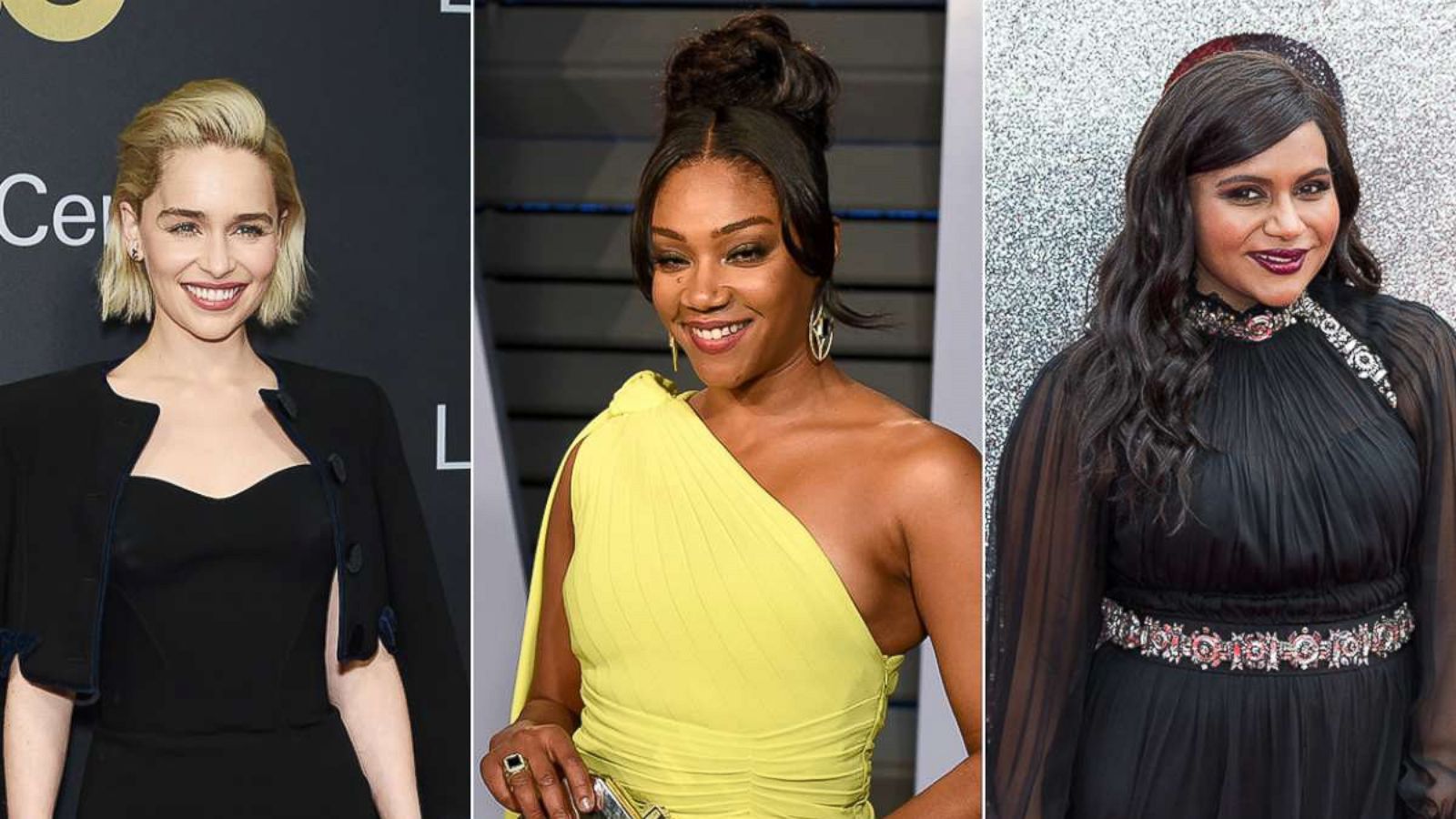 PHOTO: Emilia Clarke, left, Tiffany Haddish and Mindy Kaling are among the newest Academy members.