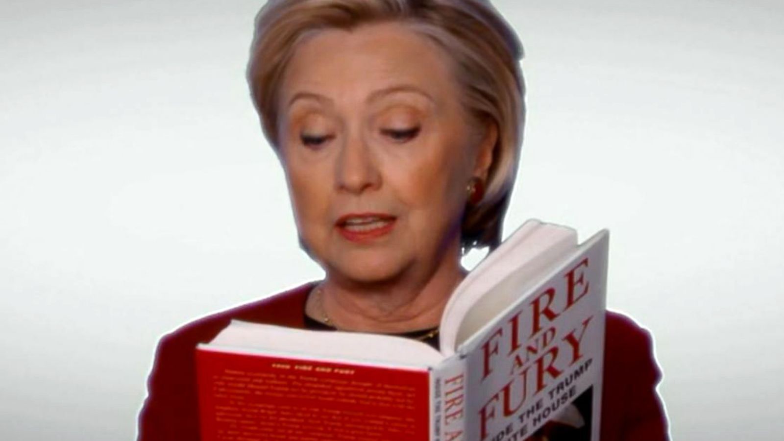 PHOTO: Hillary Clinton reads from "Fire and Fury: Inside the Trump White House" in a pre-taped segment from the 60th annual Grammy Awards at Madison Square Garden on Jan. 28, 2018.