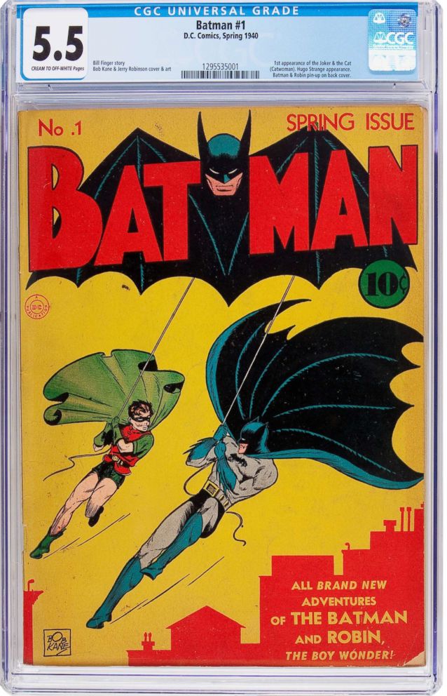 PHOTO: A copy of Batman #1 comic book will be up for sale, featuring the first appearance of The Joker and Catwoman.