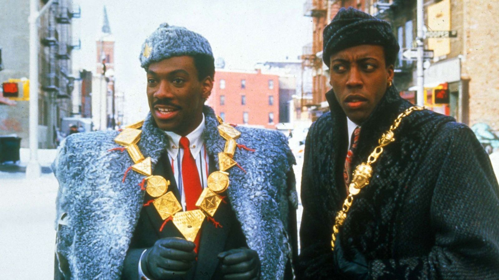 PHOTO: Eddie Murphy, left, as Prince Akeem, and Arsenio Hall, as Semmi, in a scene from "Coming to America."