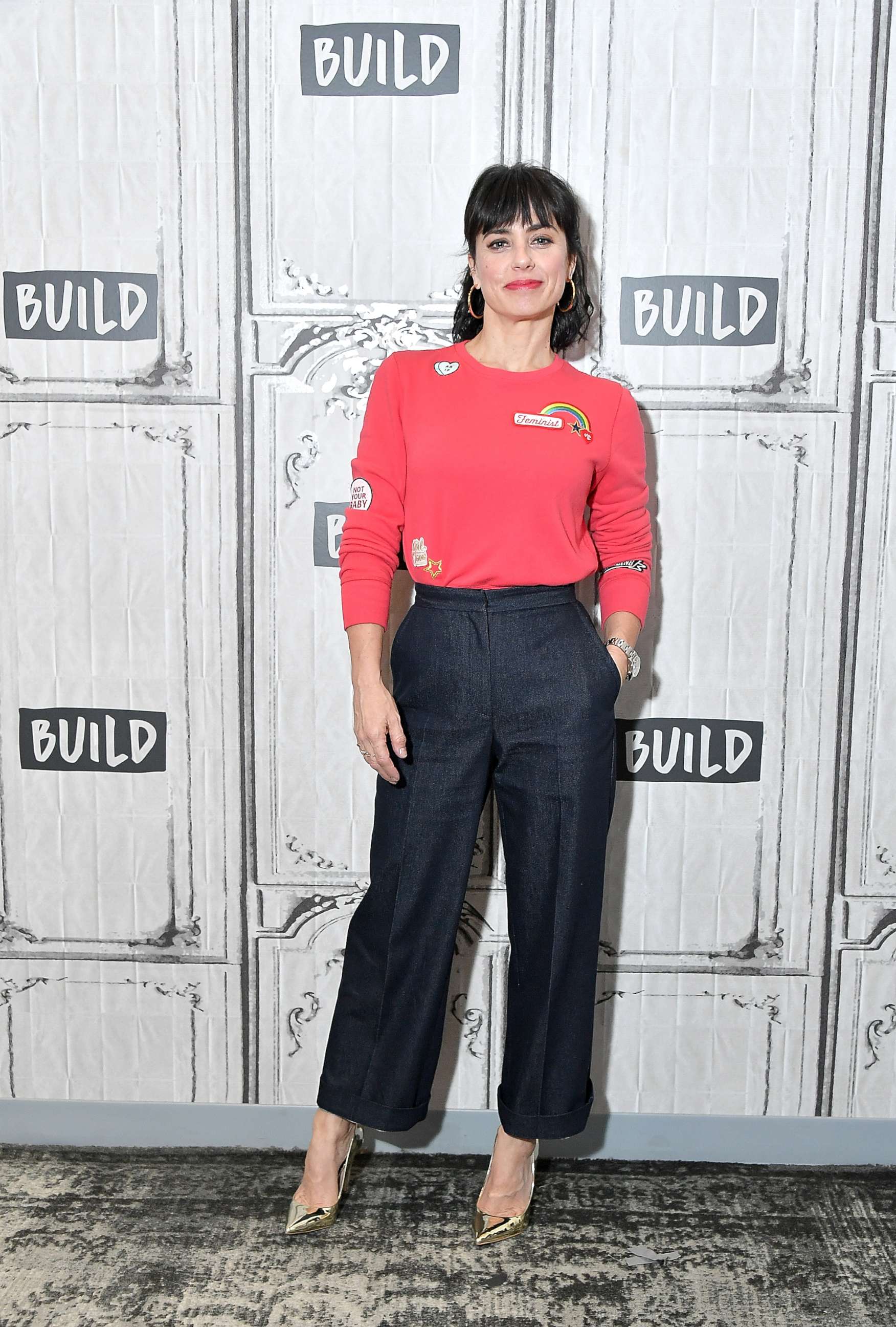 PHOTO: Actress Constance Zimmer visits Build Studio to discuss the show "UnREAL" at Build Studio, Feb. 20, 2018, in New York City.