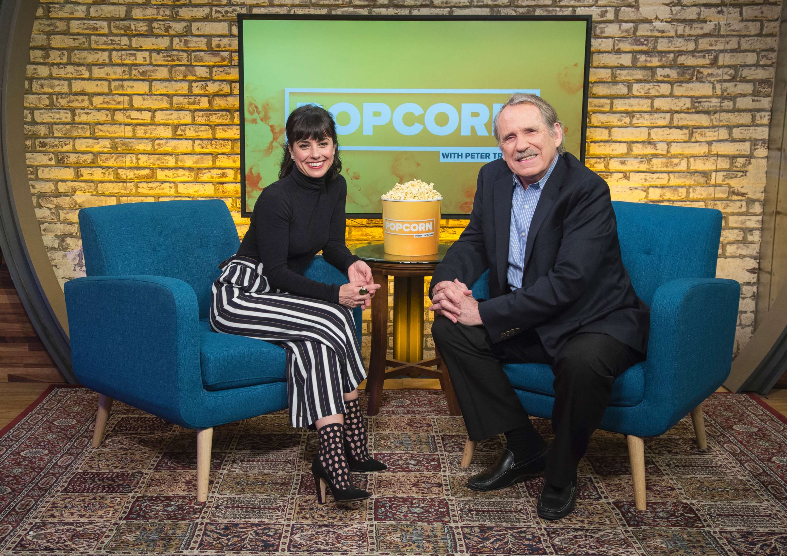 PHOTO: Constance Zimmer, who stars as Quinn King on the Lifetime series "UnREAL," appears on ABC News' "Popcorn With Peter Travers."