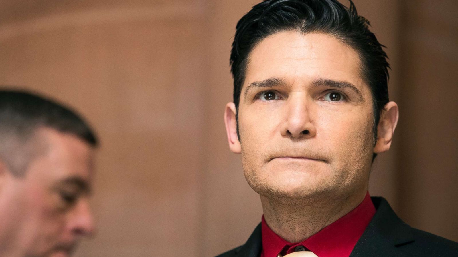 PHOTO: Corey Feldman arrives for a press conference in support of the Child Victims Act, March 14, 2018, at the New York State Capitol in Albany.