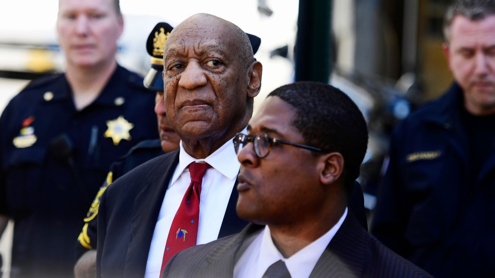 PHOTO: Bill Cosby looks around before he leaves the Montgomery County Courthouse, April 26, 2018, in Norristown, Pa. Cosby was convicted Thursday of drugging and molesting a woman in the first big celebrity trial of the #MeToo era.