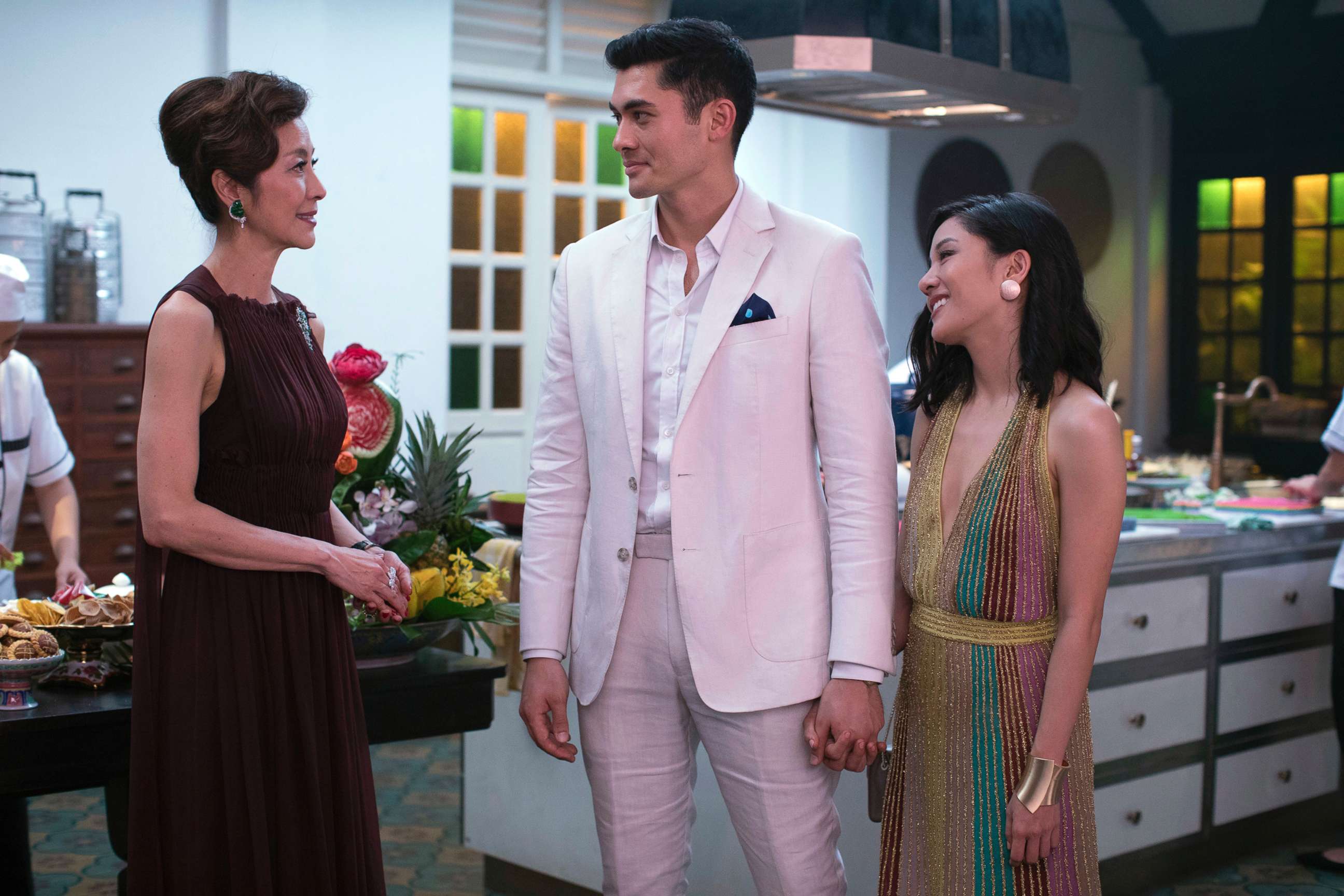 PHOTO: Pictured from left, Michelle Yeoh, Henry Golding and Constance Wu in a scene from "Crazy Rich Asians." 
