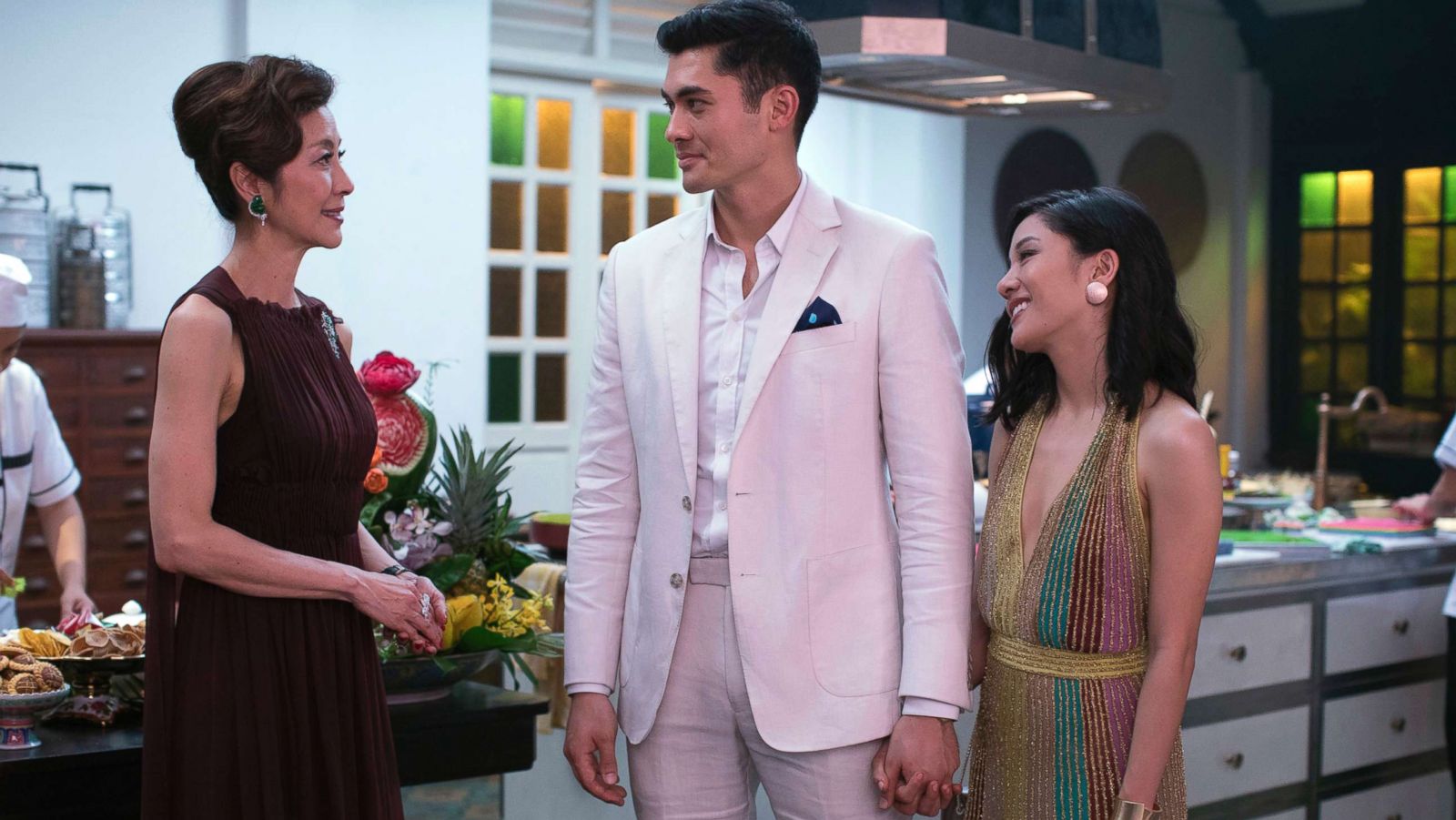 PHOTO: Pictured from left, Michelle Yeoh, Henry Golding and Constance Wu in a scene from "Crazy Rich Asians."