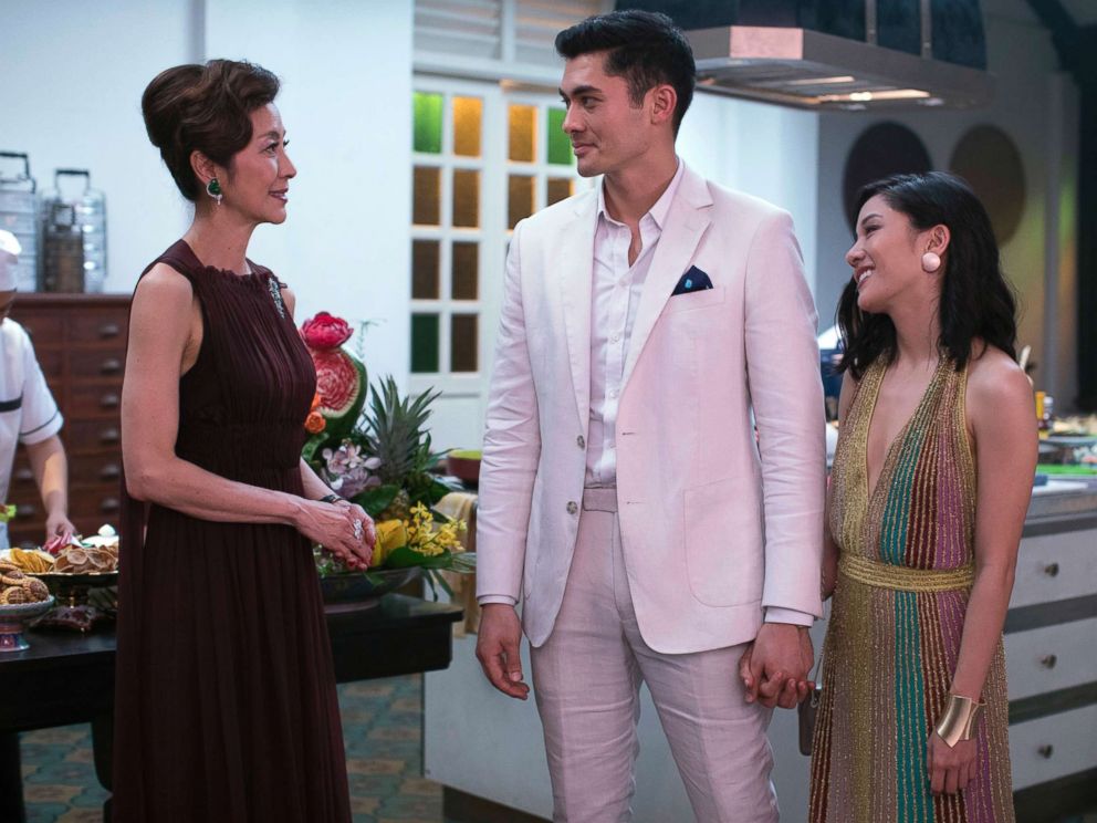 PHOTO: Pictured from left, Michelle Yeoh, Henry Golding and Constance Wu in a scene from Crazy Rich Asians.