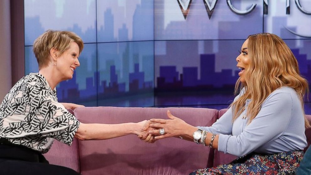 PHOTO: New York Democratic gubernatorial candidate Cynthia Nixon made her first national television appearance on The Wendy Williams Show, April 4, 2018.