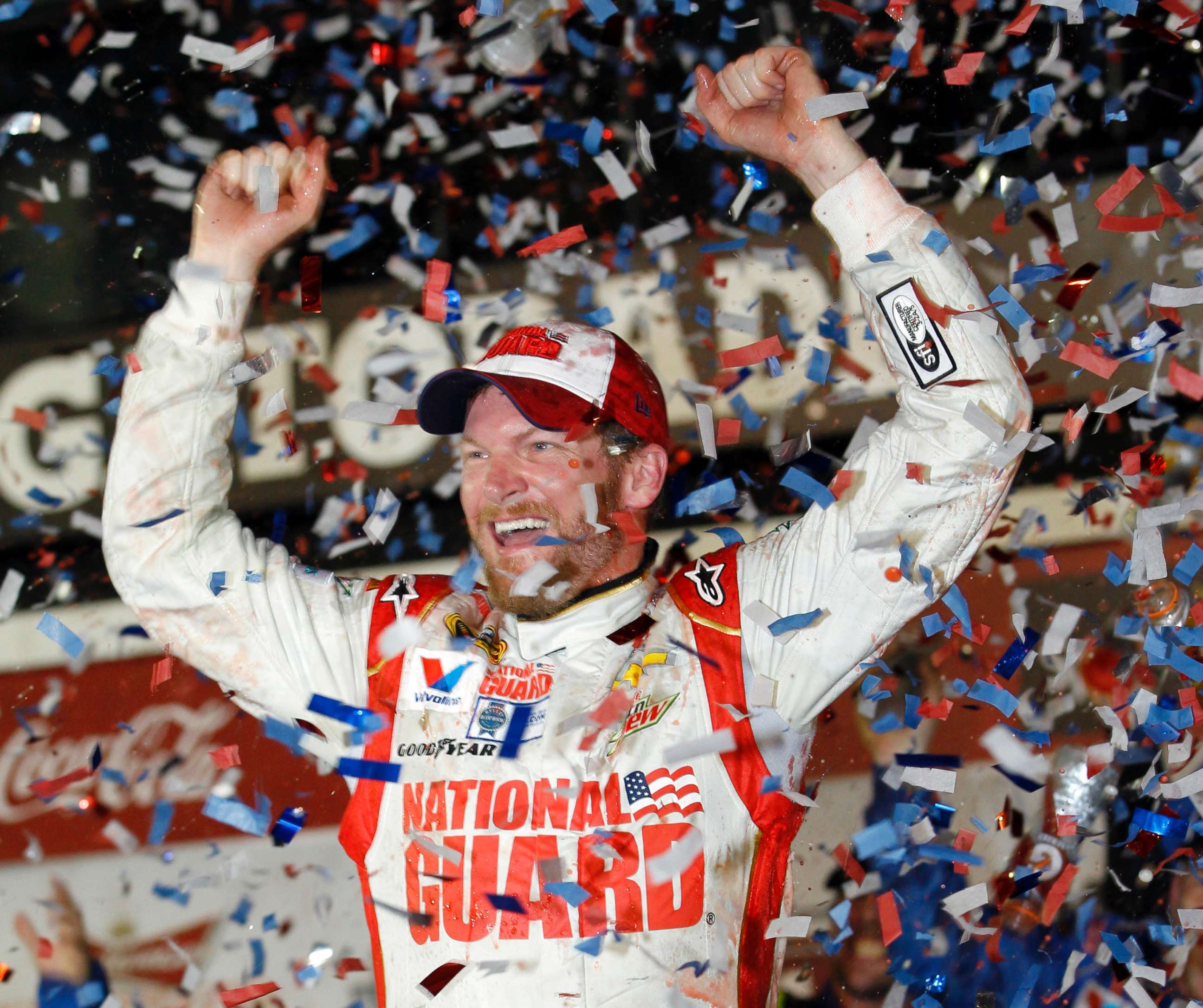 PHOTO: Dale Earnhardt Jr. celebrates in Victory Lane after winning the NASCAR Daytona 500 Sprint Cup series auto race at Daytona International Speedway in Daytona Beach, Fla., Feb. 23, 2014.