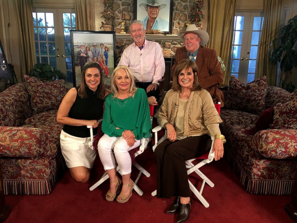 PHOTO: ABC News' Paula Faris with a few of the original stars of "Dallas."