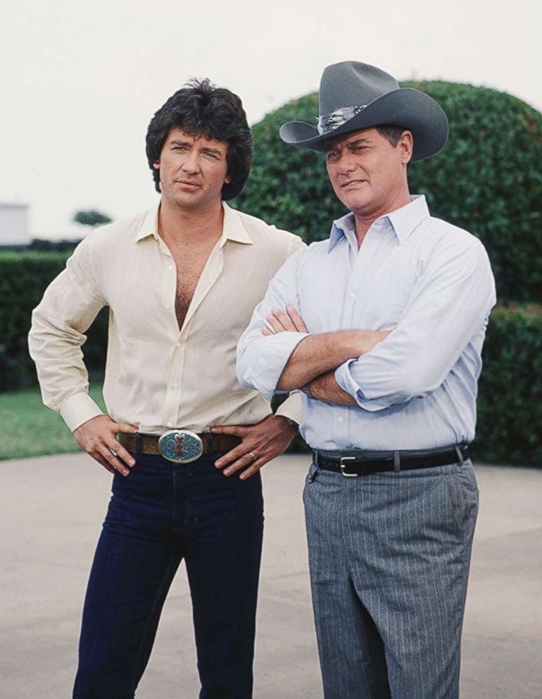 PHOTO: Patrick Duffy and Larry Hagman pictured in an unidentified episode of CBS TV show, 'Dallas' in 1979.