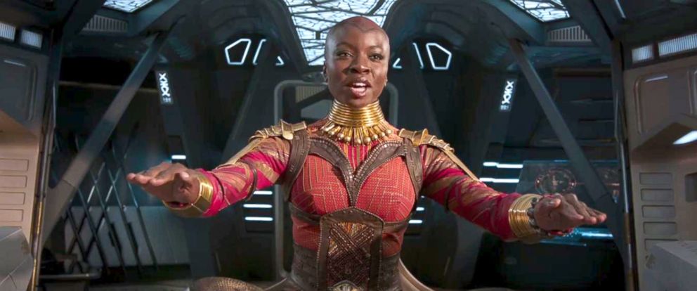 PHOTO: Danai Gurira in the movie, "Black Panther," 2018.