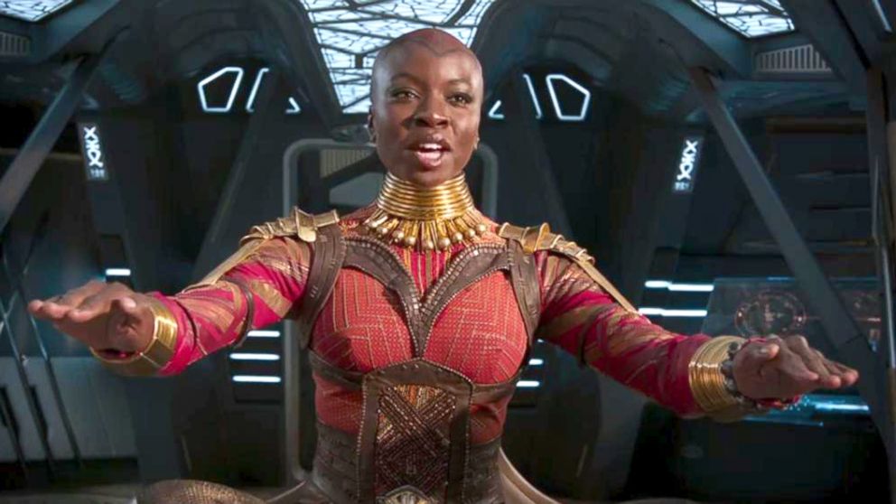 PHOTO: Danai Gurira in the movie, "Black Panther," 2018.