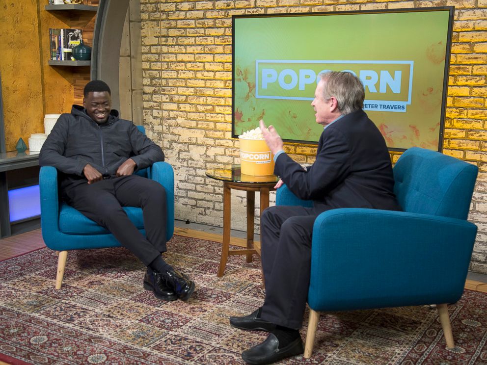 PHOTO: Daniel Kaluuya appears on Popcorn with Peter Travers at ABC News studios, Jan. 9, 2018, in New York City.