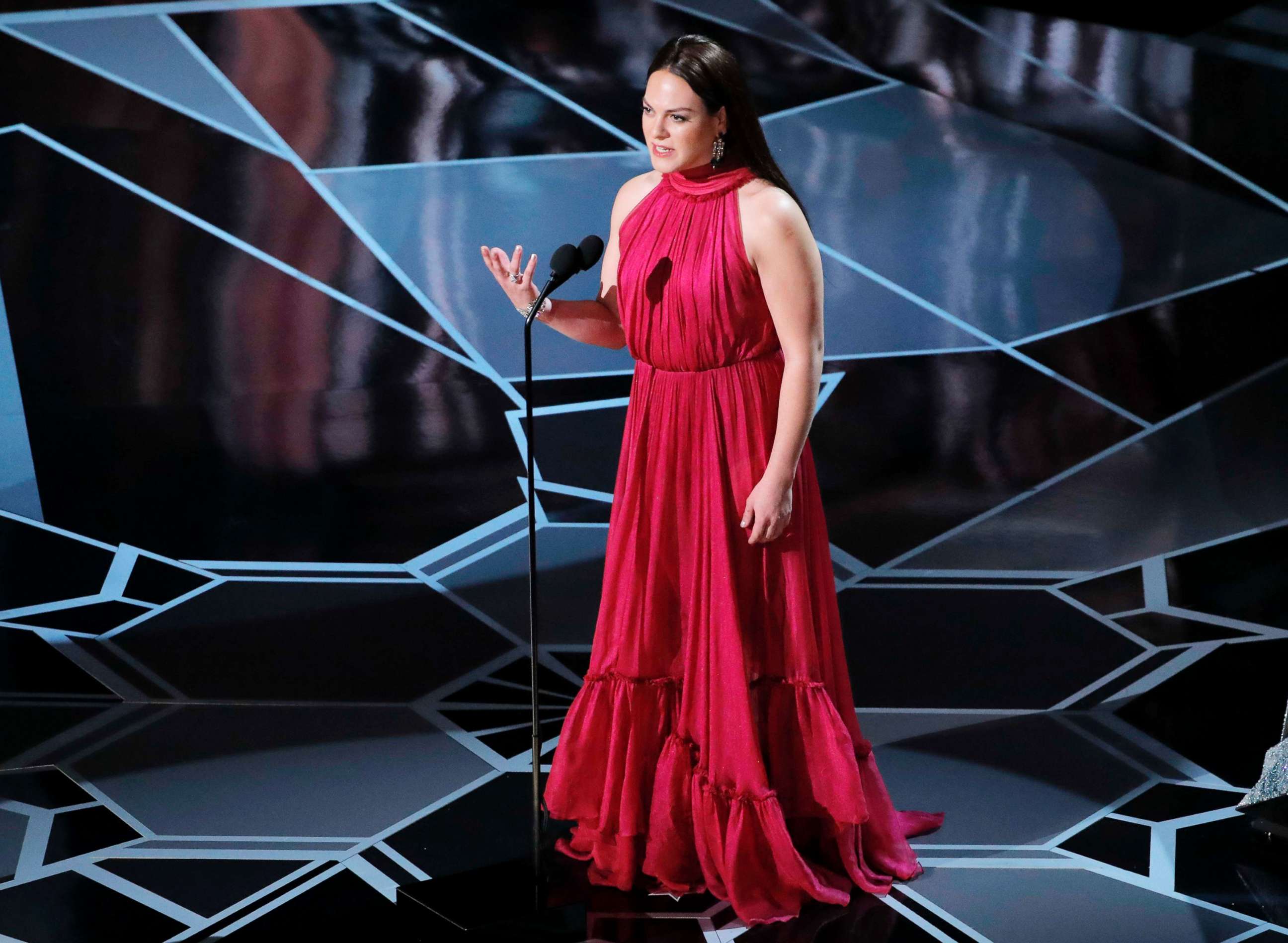 PHOTO: Daniela Vega speaks during the Academy Awards on March 4, 2018, in Hollywood, Calif. 