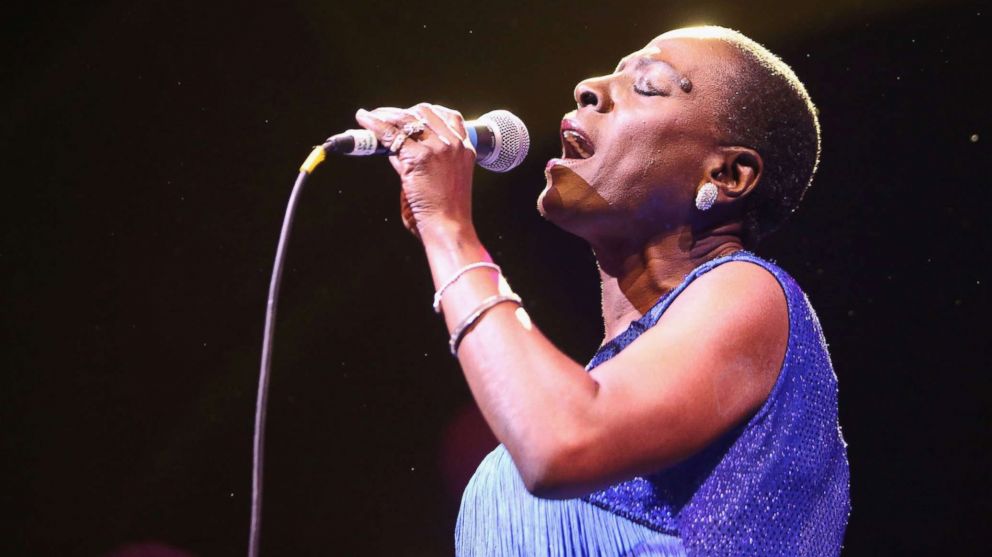 Sharon Jones and The Dap-Kings perform at opening night of Celebrate Brooklyn! at Prospect Park Bandshell, June 8, 2016, in New York.
