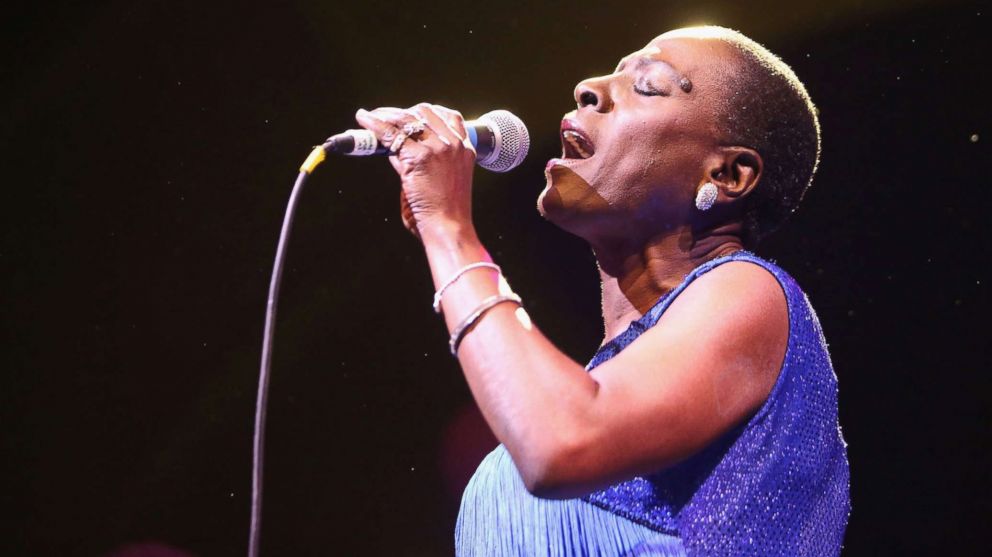 Sharon Jones and The Dap-Kings perform at opening night of Celebrate Brooklyn! at Prospect Park Bandshell, June 8, 2016, in New York.