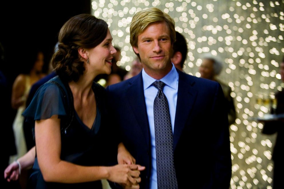 PHOTO: Maggie Gyllenhaal, as Rachel, and Aaron Eckhart, as Harvey Dent, in a scene from "The Dark Knight."