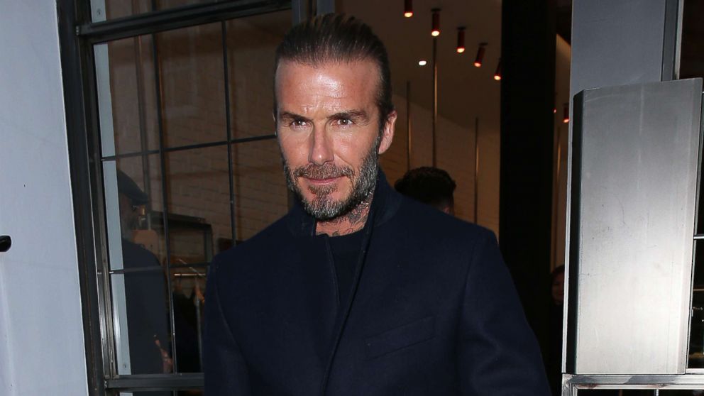 PHOTO: David Beckham attends the Kent & Curwen Presentation at the Floral St Kent & Curwen store during London Fashion Week, Jan. 2018, in London.