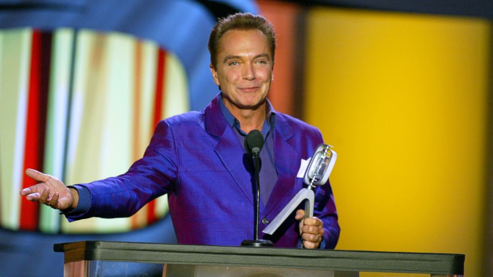 PHOTO: Actor David Cassidy accepts his Hippest Fashion Plate, Male award for "The Partridge Family" during the TV Land Awards 2003 at the Hollywood Palladium, March 2, 2003, in Hollywood, Calif. 