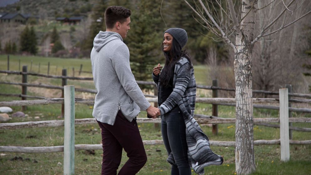 Dean and Rachel in a scene from "The Bachelorette."