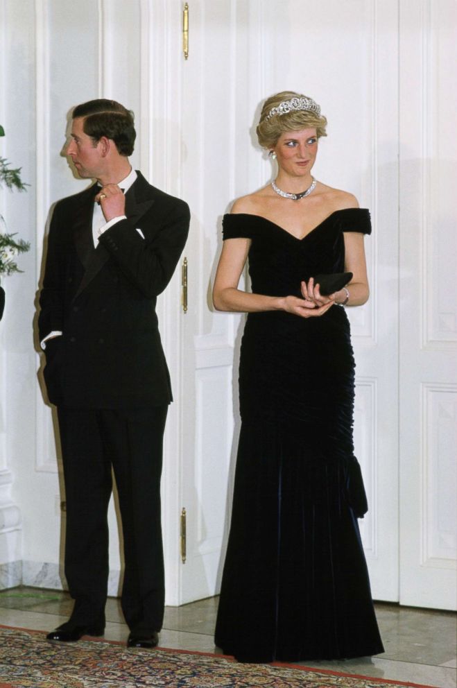 PHOTO: The Prince And Princess Of Wales in Germany, Diana wearing a dress designed by fashion designer Victor Edelstein, on Nov. 2, 1987.