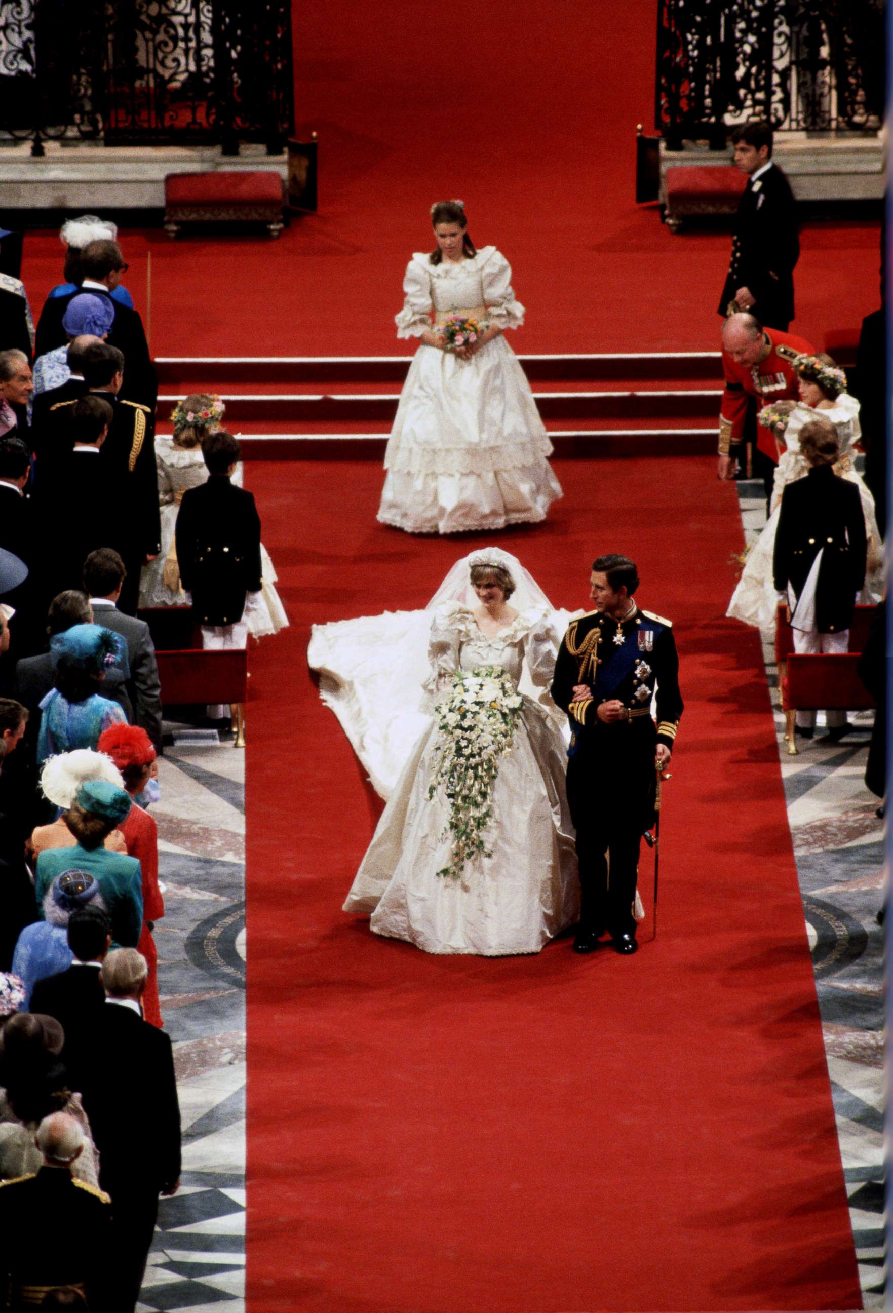 PHOTO: Diana, Princess of Wales and Prince Charles, Prince of Wales on their wedding day at St Paul's Cathedral, July 29, 1981.