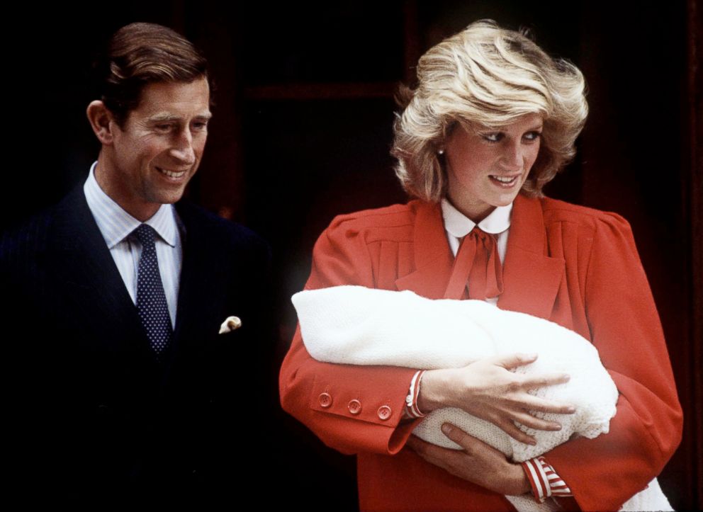PHOTO: Prince Charles and Princess Diana with the newly born Prince Henry outside The Lindo Wing at St Mary's Hospital in London, Sept. 17, 1984. 