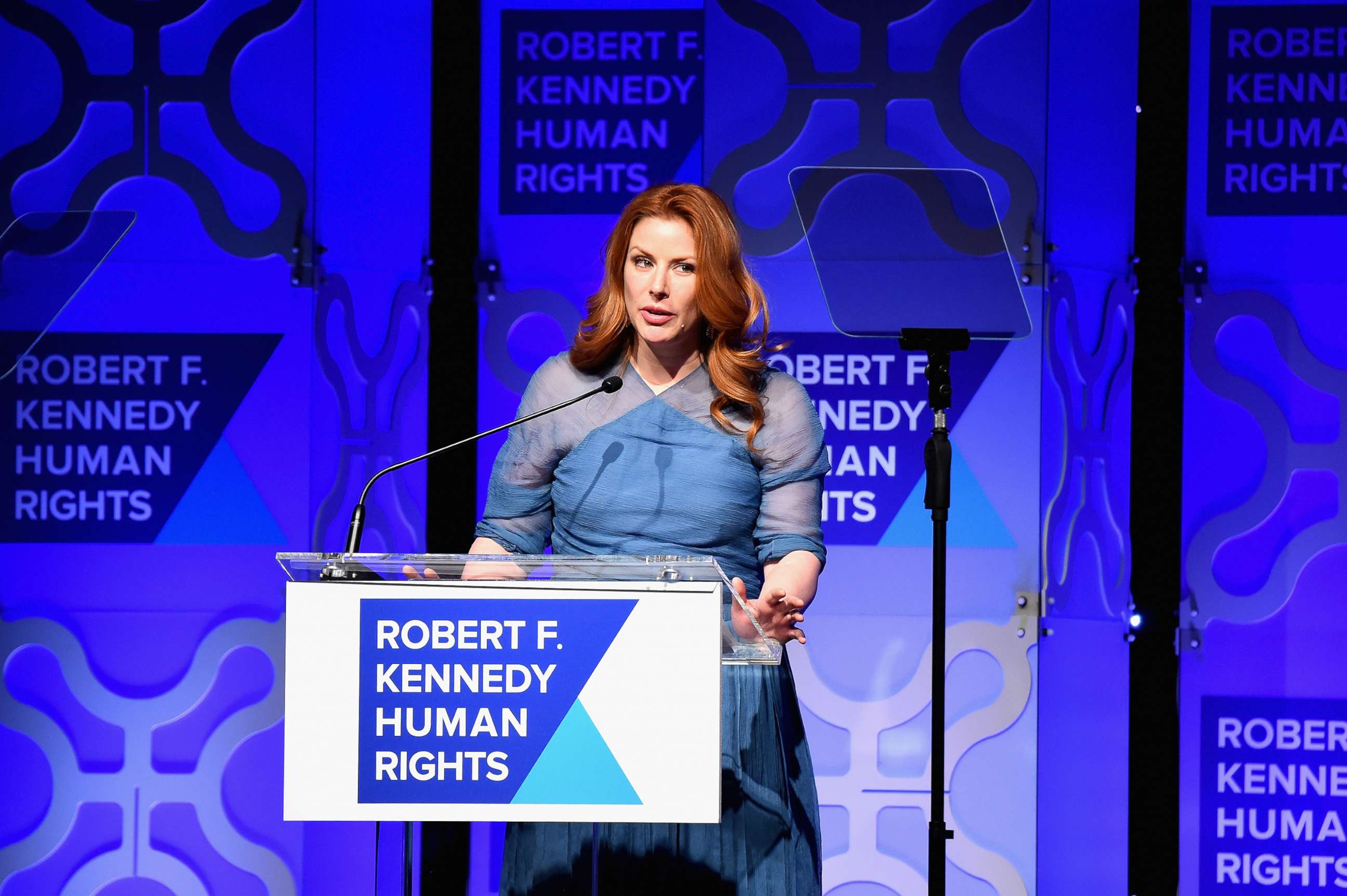PHOTO: Actress Diane Neal speaks onstage at RFK Human Rights' Ripple of Hope Awards Honoring VP Joe Biden in New York, Dec. 6, 2016.