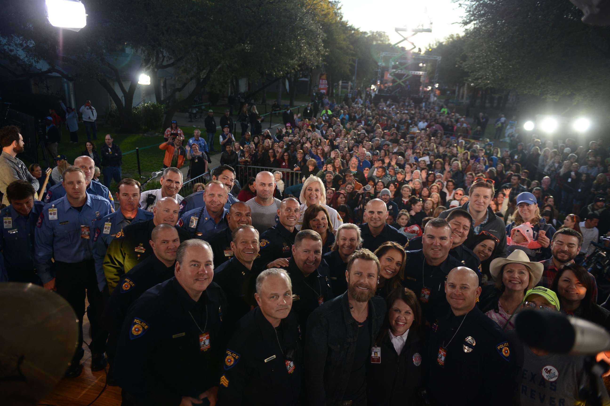 PHOTO: Hurricane Harvey first responders from Austin and Round Rock, Texas, are pictured with Dierks Bentley, Oct. 17, 2017.