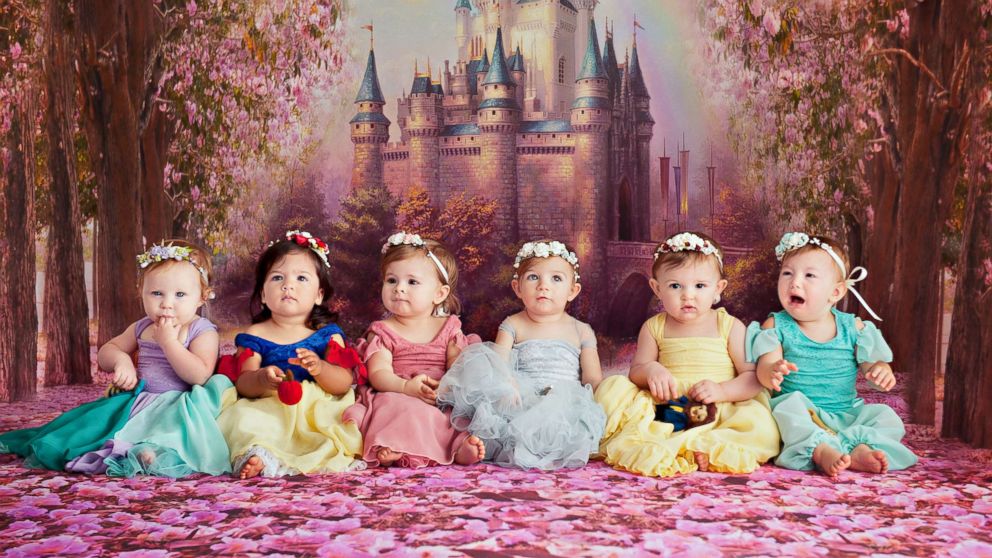 PHOTO: These babies who were photographed as newborn Disney princesses have reunited for a first-birthday cake smash.