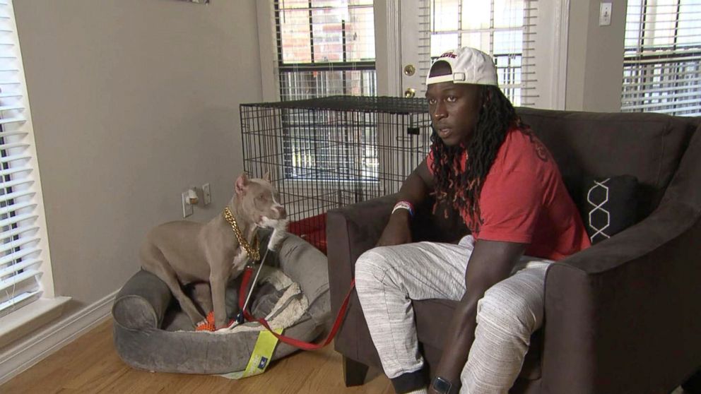 PHOTO: Lucky Whitehead, a wide receiver for the Dallas Cowboys, opens up about his saga after his puppy was kidnapped in an interview with "Good Morning America." 
